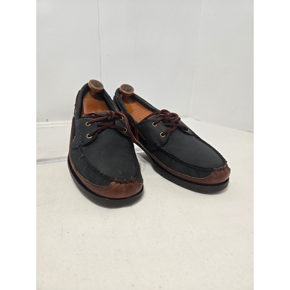 Sebago Docksides Mens Navy Blue Brown Leather Boat Shoes Nautical Loafers